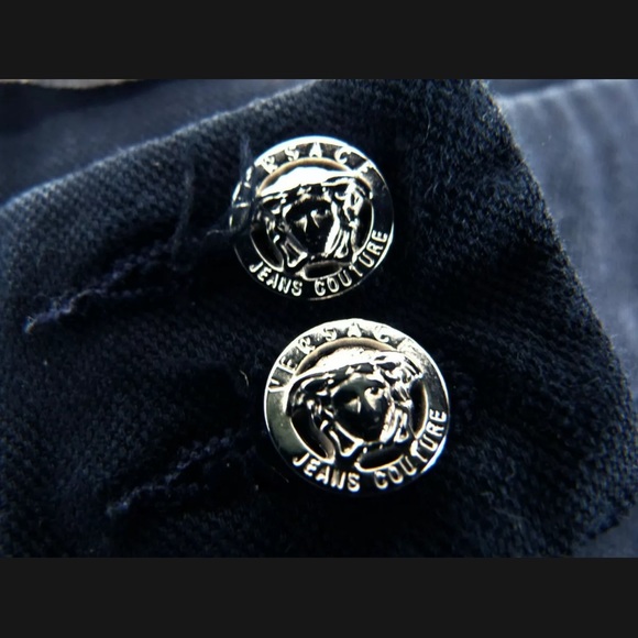 Versace pants corset lace up back leg silver hardware medusa buttons y2k vintage - Picture 4 of 11